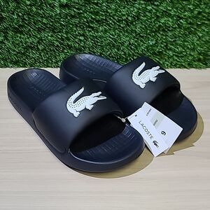 Lacoste Croco Slide, Navy/White, 9 NWT